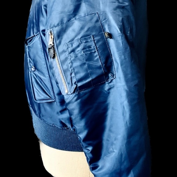 ROTHCO | S | MA-1 FLIGHT Men’s Navy Blue Technical Zip Cargo Bomber Jacket - Picture 15 of 16